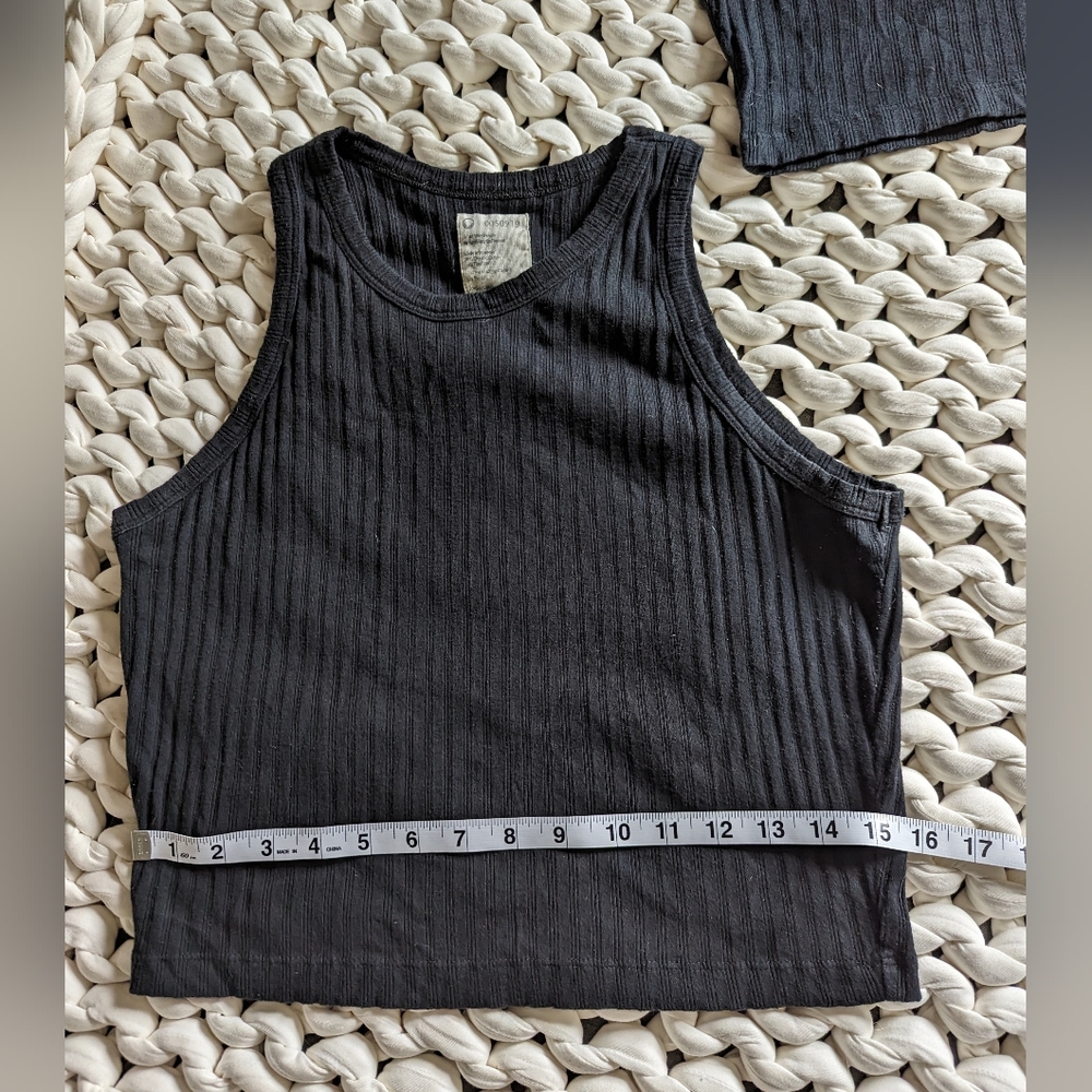 High neck black tank tops